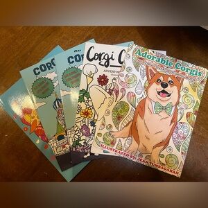 Set of 5 Corgis Coloring Books